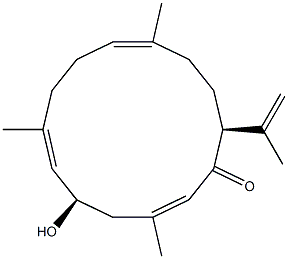 (2E,5R,6E,10E,14S)-14-(1-Methylethenyl)-3,7,11-trimethyl-5-hydroxycyclotetradeca-2,6,10-trien-1-one Structure