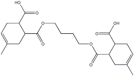 2-[4-(2-Carboxy-5-methyl-4-cyclohexenylcarbonyloxy)butoxycarbonyl]-4-methyl-4-cyclohexene-1-carboxylic acid 结构式