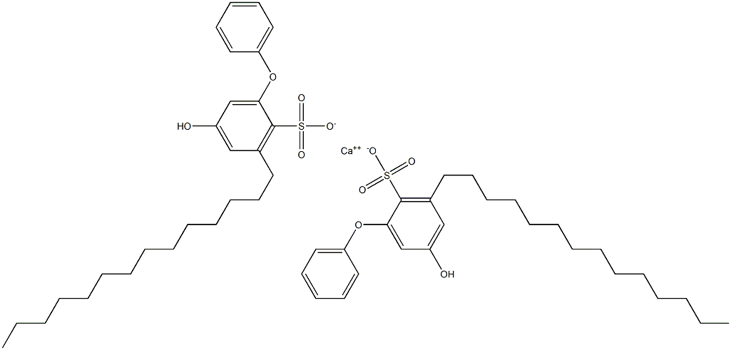 ビス(5-ヒドロキシ-3-テトラデシル[オキシビスベンゼン]-2-スルホン酸)カルシウム 化学構造式