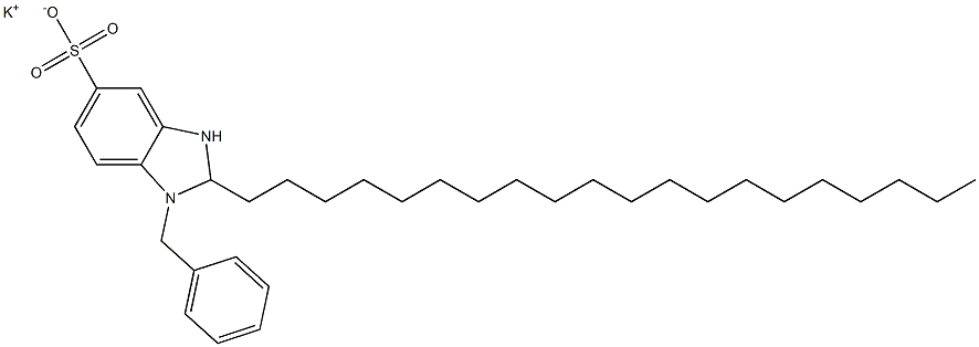 1-Benzyl-2,3-dihydro-2-icosyl-1H-benzimidazole-5-sulfonic acid potassium salt Struktur