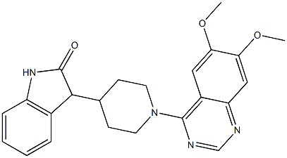 3-[1-(6,7-Dimethoxy-4-quinazolinyl)-4-piperidinyl]-1,3-dihydro-2H-indol-2-one Structure