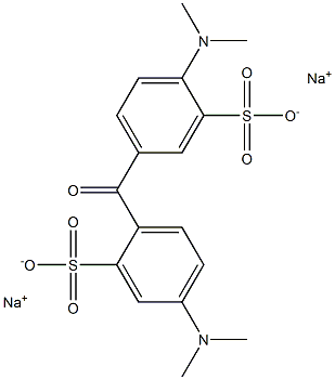 5-[4-(Dimethylamino)-2-sulfobenzoyl]-2-dimethylaminobenzenesulfonic acid disodium salt,,结构式