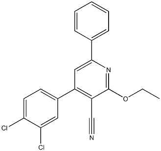 4-(3,4-Dichlorophenyl)-6-phenyl-2-ethoxypyridine-3-carbonitrile 结构式