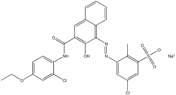 3-Chloro-6-methyl-5-[[3-[[(2-chloro-4-ethoxyphenyl)amino]carbonyl]-2-hydroxy-1-naphtyl]azo]benzenesulfonic acid sodium salt Structure