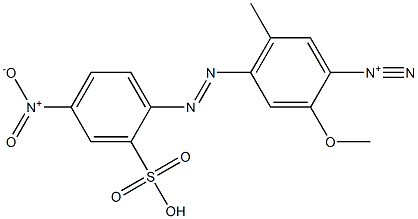 2-Methoxy-5-methyl-4-(4-nitro-2-sulfophenylazo)benzenediazonium,,结构式