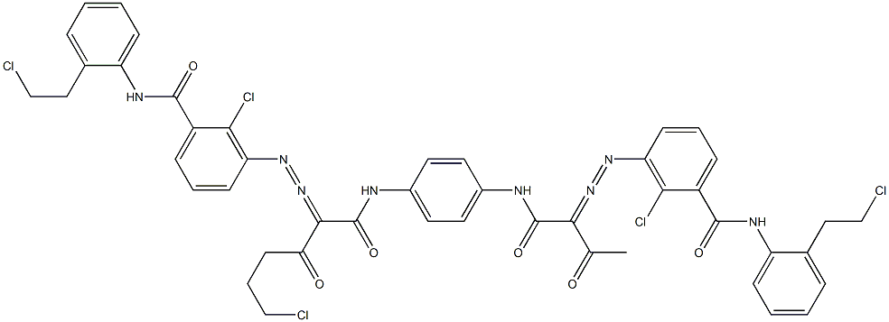 3,3'-[2-(2-Chloroethyl)-1,4-phenylenebis[iminocarbonyl(acetylmethylene)azo]]bis[N-[2-(2-chloroethyl)phenyl]-2-chlorobenzamide] Structure