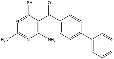 5-(p-フェニルベンゾイル)-2,6-ジアミノピリミジン-4-チオール 化学構造式