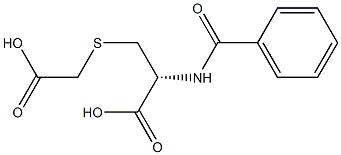 N-ベンゾイル-S-カルボキシメチル-L-システイン 化学構造式