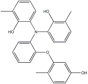 N,N-Bis(2-hydroxy-3-methylphenyl)-2-(3-hydroxy-6-methylphenoxy)benzenamine,,结构式