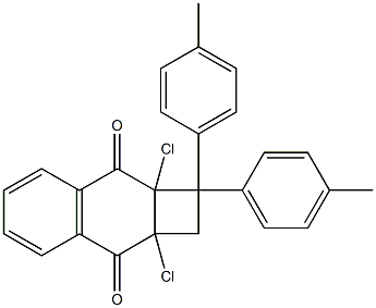 2a,8a-Dichloro-1,2,2a,8a-tetrahydro-1,1-bis(4-methylphenyl)cyclobuta[b]naphthalene-3,8-dione Struktur