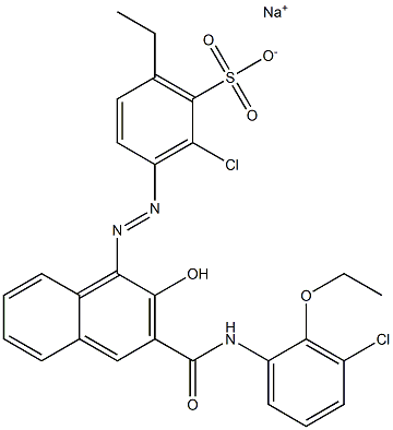 2-Chloro-6-ethyl-3-[[3-[[(3-chloro-2-ethoxyphenyl)amino]carbonyl]-2-hydroxy-1-naphtyl]azo]benzenesulfonic acid sodium salt Structure
