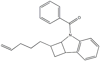 3-ベンゾイル-2-(4-ペンテニル)-2,2a,3,7b-テトラヒドロ-1H-シクロブタ[b]インドール 化学構造式