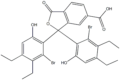 1,1-ビス(2-ブロモ-3,4-ジエチル-6-ヒドロキシフェニル)-1,3-ジヒドロ-3-オキソイソベンゾフラン-6-カルボン酸 化学構造式