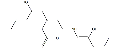 2-[N-(2-Hydroxyhexyl)-N-[2-(2-hydroxy-1-hexenylamino)ethyl]amino]propionic acid,,结构式