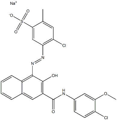 4-Chloro-2-methyl-5-[[3-[[(4-chloro-3-methoxyphenyl)amino]carbonyl]-2-hydroxy-1-naphtyl]azo]benzenesulfonic acid sodium salt|