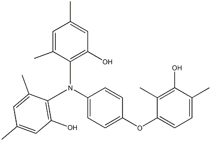 N,N-Bis(6-hydroxy-2,4-dimethylphenyl)-4-(3-hydroxy-2,4-dimethylphenoxy)benzenamine,,结构式