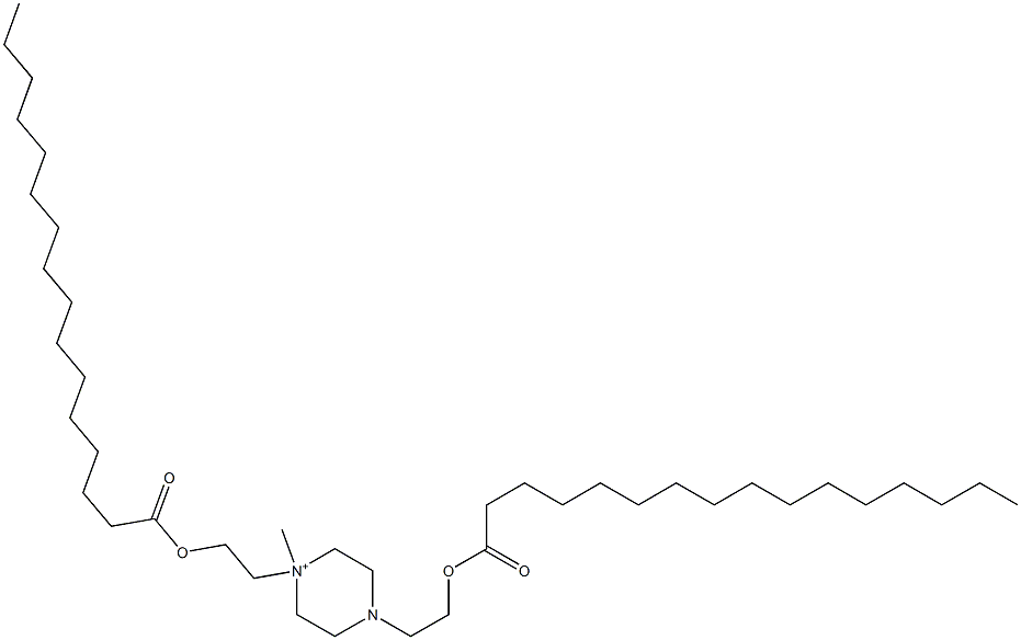 1-メチル-1,4-ビス[2-[(1-オキソヘキサデシル)オキシ]エチル]ピペラジニウム 化学構造式