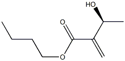(3S)-3-ヒドロキシ-2-メチレン酪酸ブチル 化学構造式
