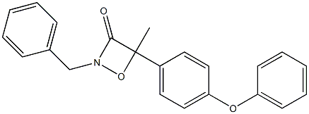 2-Benzyl-4-methyl-4-(4-phenoxyphenyl)-1,2-oxazetidin-3-one Struktur