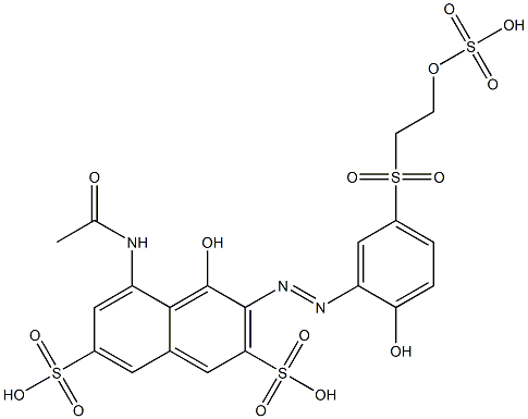 5-Acetylamino-4-hydroxy-3-[2-hydroxy-5-[2-(sulfooxy)ethylsulfonyl]phenylazo]-2,7-naphthalenedisulfonic acid Structure