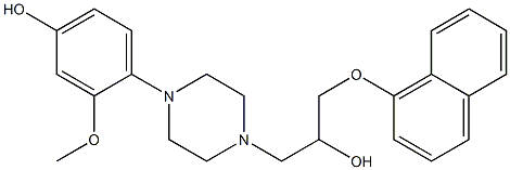 1-[4-(4-Hydroxy-2-methoxyphenyl)-1-piperazinyl]-3-(1-naphtyloxy)-2-propanol 结构式