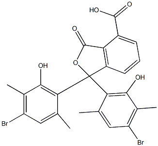1,1-ビス(4-ブロモ-6-ヒドロキシ-2,5-ジメチルフェニル)-1,3-ジヒドロ-3-オキソイソベンゾフラン-4-カルボン酸 化学構造式
