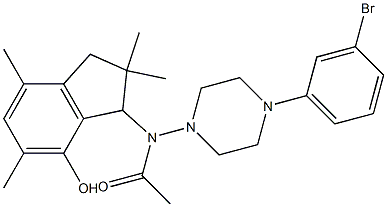 2,3-Dihydro-3-[[4-(3-bromophenyl)-1-piperazinyl]acetylamino]-2,2,5,7-tetramethyl-1H-inden-4-ol