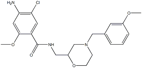 4-アミノ-5-クロロ-2-メトキシ-N-[[4-(3-メトキシベンジル)-2-モルホリニル]メチル]ベンズアミド 化学構造式