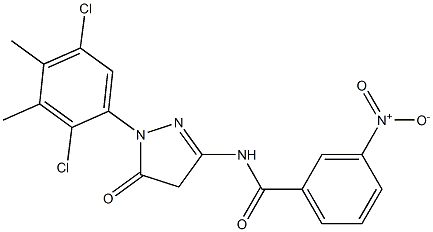 1-(2,5-Dichloro-3,4-dimethylphenyl)-3-(3-nitrobenzoylamino)-5(4H)-pyrazolone,,结构式