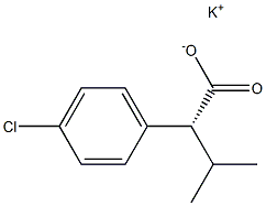 (R)-2-(4-クロロフェニル)イソ吉草酸カリウム 化学構造式