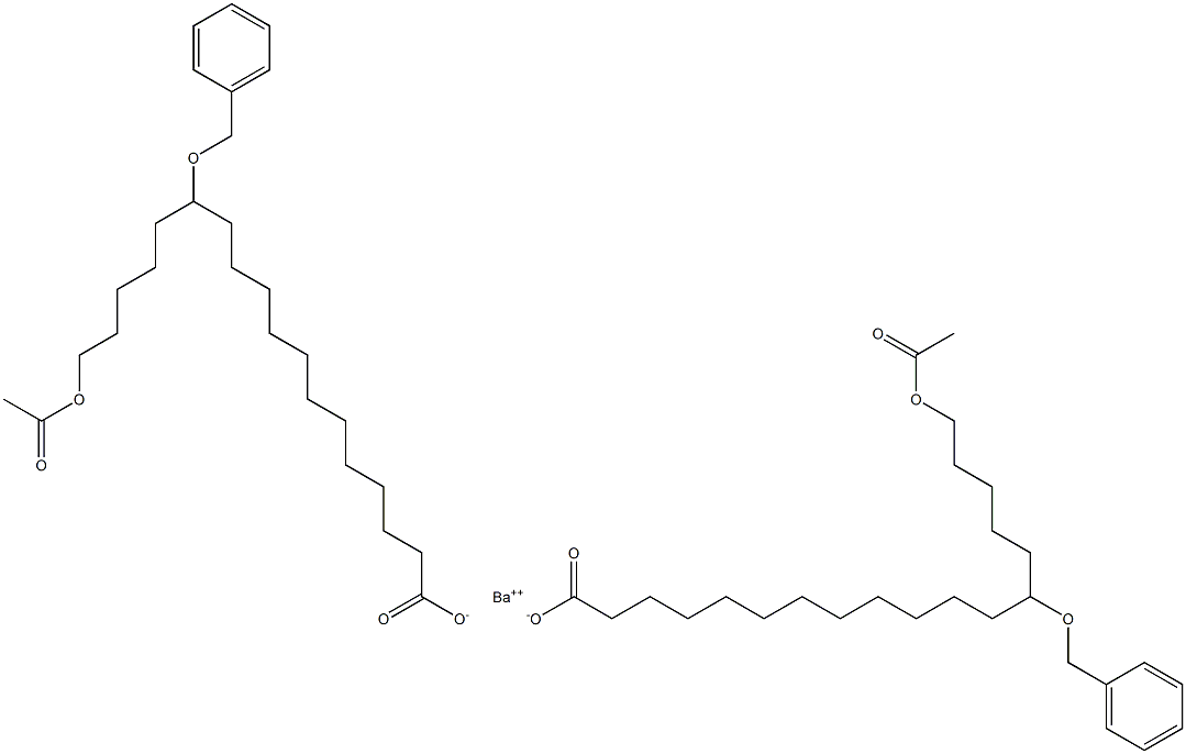 Bis(13-benzyloxy-18-acetyloxystearic acid)barium salt Struktur