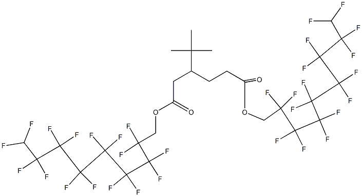 3-tert-ブチルアジピン酸ビス(2,2,3,3,4,4,5,5,6,6,7,7,8,8,9,9-ヘキサデカフルオロノニル) 化学構造式