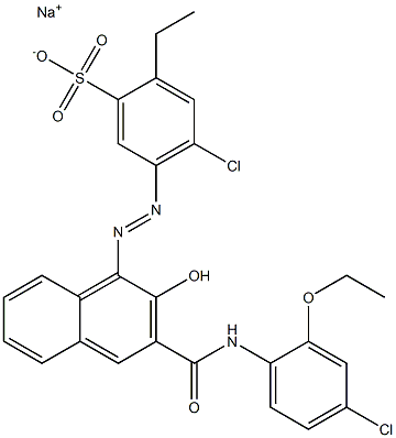 4-Chloro-2-ethyl-5-[[3-[[(4-chloro-2-ethoxyphenyl)amino]carbonyl]-2-hydroxy-1-naphtyl]azo]benzenesulfonic acid sodium salt Structure