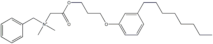 N,N-Dimethyl-N-benzyl-N-[[[3-(3-octylphenyloxy)propyl]oxycarbonyl]methyl]aminium 结构式