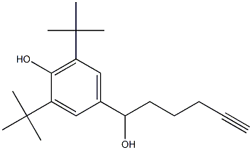 1-[3,5-Di(tert-butyl)-4-hydroxyphenyl]-5-hexyn-1-ol Struktur