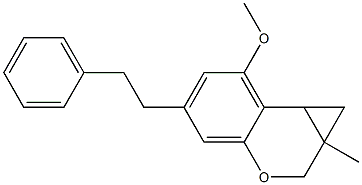 1a-メチル-5-フェネチル-7-メトキシ-1,1a,2,7b-テトラヒドロベンゾ[b]シクロプロパ[d]ピラン 化学構造式