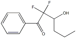 2,2-ジフルオロ-3-ヒドロキシ-1-フェニル-1-ヘキサノン 化学構造式