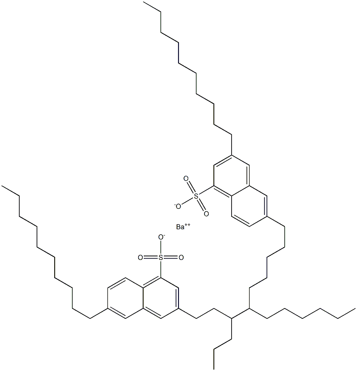 Bis(3,6-didecyl-1-naphthalenesulfonic acid)barium salt Structure