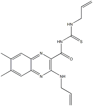 6,7-ジメチル-3-(アリルアミノ)-N-(N-アリルチオカルバモイル)キノキサリン-2-カルボアミド 化学構造式