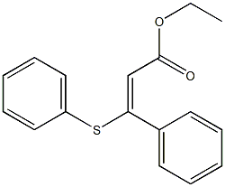 3-Phenyl-3-(phenylthio)acrylic acid ethyl ester,,结构式