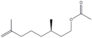 [R,(+)]-3,7-ジメチル-7-オクテン-1-オールアセタート 化学構造式