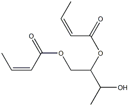 1,2,3-ブタントリオール1,2-ビスイソクロトナート 化学構造式