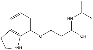 2-(インドリン-7-イルオキシメチル)-1-(イソプロピルアミノ)エタノール 化学構造式