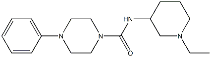 4-Phenyl-N-(1-ethyl-3-piperidinyl)piperazine-1-carboxamide Struktur
