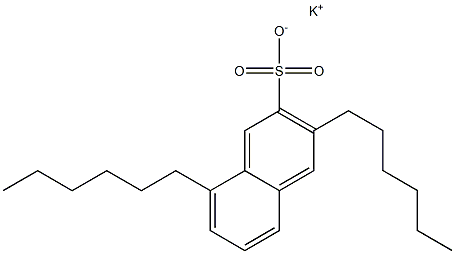 3,8-ジヘキシル-2-ナフタレンスルホン酸カリウム 化学構造式