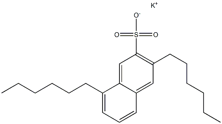 3,8-Dihexyl-2-naphthalenesulfonic acid potassium salt 结构式