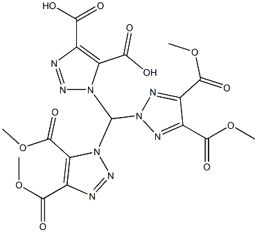 1,1'-[[4,5-ビス(メトキシカルボニル)-2H-1,2,3-トリアゾール-2-イル]メチレン]ビス[1H-1,2,3-トリアゾール-4,5-ジカルボン酸ジメチル] 化学構造式
