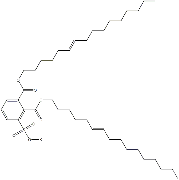 3-(Potassiosulfo)phthalic acid di(6-hexadecenyl) ester Struktur