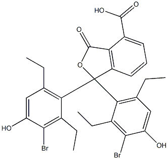 1,1-ビス(3-ブロモ-2,6-ジエチル-4-ヒドロキシフェニル)-1,3-ジヒドロ-3-オキソイソベンゾフラン-4-カルボン酸 化学構造式