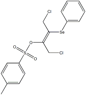 p-トルエンスルホン酸(E)-1-(クロロメチル)-3-クロロ-2-(フェニルセレノ)-1-プロペニル 化学構造式